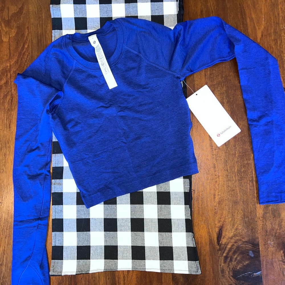 Lululemon Athletica Royal Blue Long Sleeve Top Crop